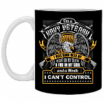 I'm a Navy Veteran I Was Born with My Heart on My Sleeve a Fire In My Soul Coffee Mug-Water Bottle-Color Changing Mug