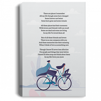 There are Places I Remember All My Life Though Some Have Changed Lyrics Framed Canvas Prints