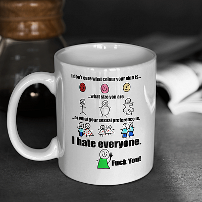 Alternative view of I Don't Care What Color Your Skin Is Ceramic Coffee Mug - Beer Stein -Water Bottle - Color Changing Mug