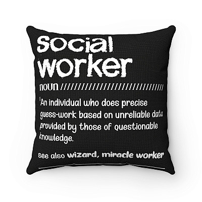 Social Worker Funny Definition Who Does Precise Guess-Work Throw Pillow - Decorative Pillow - Indoor Outdoor Cushion