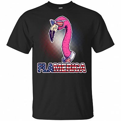 Flamerica Funny Flamingo T-Shirt - 4th Of July Shirt