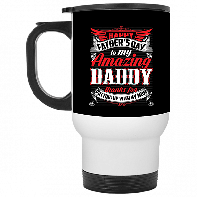 14 oz. White Travel Mug