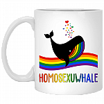 Rainbow Homosexuwhale Ceramic Coffee Mug - Beer Stein -Water Bottle - Color Changing Mug