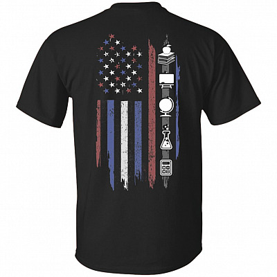 America Teacher Flag Print On Back T-Shirt
