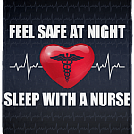 Feel Safe At Night Sleep With A Nurse Fleece Blanket - Premium Sherpa Blanket - Woven Blanket