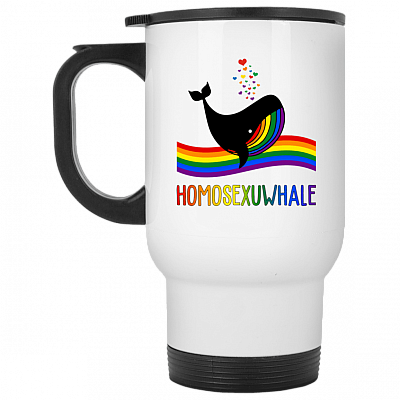 14 oz. White Travel Mug