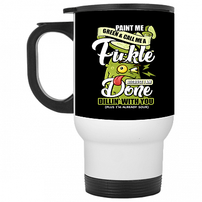 14 oz. White Travel Mug