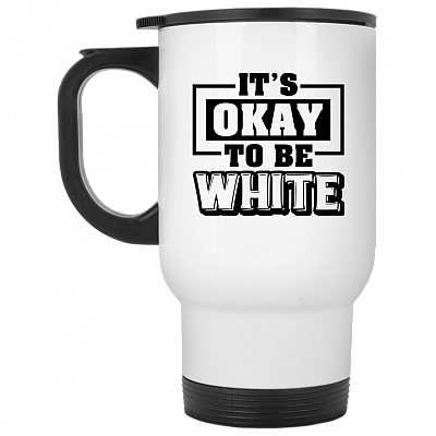 14 oz. White Travel Mug