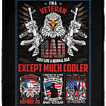 I'm A Veteran Dad Just Like A Normal Dad Except Much Cooler Fleece Blanket - Premium Sherpa Blanket - Woven Blanket