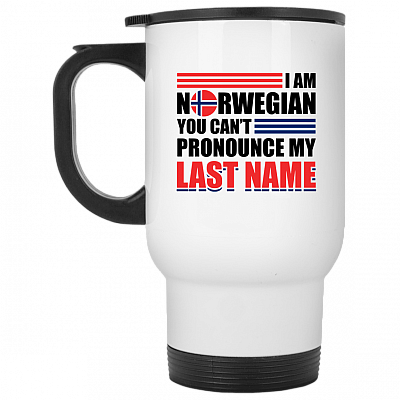 14 oz. White Travel Mug