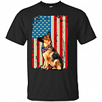 German Shepherd Us Flag T-Shirt - 4th Of July Shirts