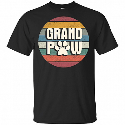 Grand Paw T-Shirt - Funny Dog Shirt Grand Paw Doggy Puppy Lover Grandpa Vintage Tee Shirt