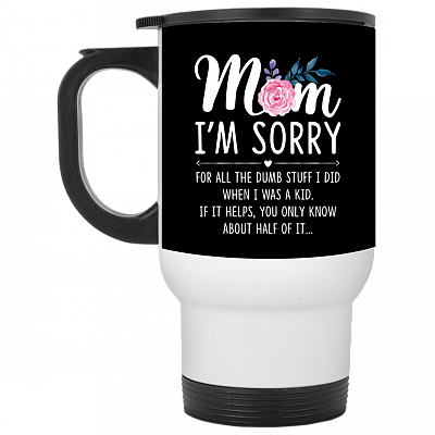 14 oz. White Travel Mug