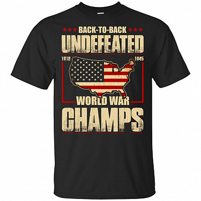 Back To Back Undefeated 1918 - 1945 World War Champs T-shirt - V-neck Tee