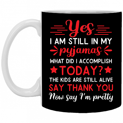 Yes I Am Still In My Pajamas What Did I Accomplish Today Ceramic Coffee Mug - Beer Stein -Water Bottle - Color Changing Mug