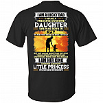 I Am A Lucky Dad I Have A Freaking Awesome Daughter She was Born in May Print On Back T-Shirt