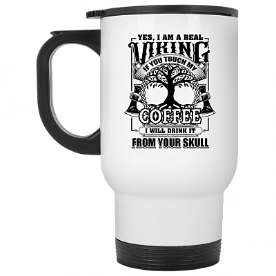14 oz. White Travel Mug