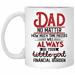 Dad No Matter How Much Time Passes I Will Always Be Your Financial Burden Ceramic Coffee Mug - Beer Stein- Water Bottle