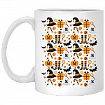 Cute Halloween Skeleton Jack O Lantern Ghost Candy Ceramic Coffee Mug - Beer Stein -Water Bottle - Color Changing Mug