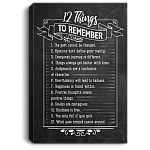 12 Things To Remember The Past Cannot Be Changed Gallery Wrapped Framed Canvas Prints - Unframed Poster