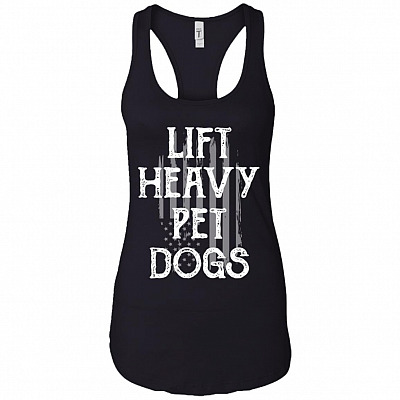 Lift-Heavy Pet-Dogs Cotton Tank Top Tee - Ladies Racerback Tank