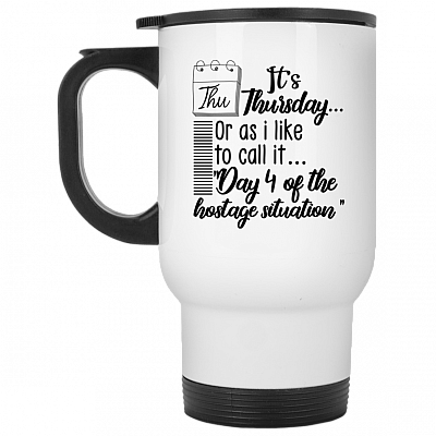 14 oz. White Travel Mug