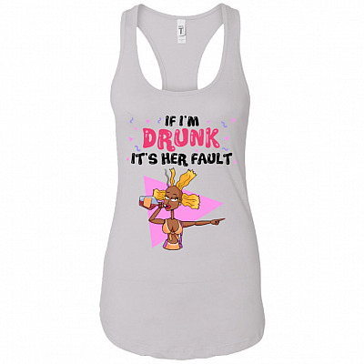 If I'm Drunk It's Her Fault Bald He-ad Left #1 Tank Top Tee - Ladies Racerback Tank
