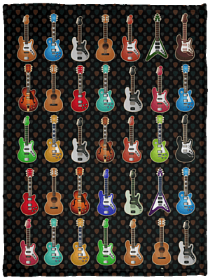 Guitar Fleece Blanket - Premium Sherpa Blanket - Woven Blanket