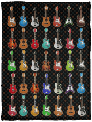 Guitar Fleece Blanket - Premium Sherpa Blanket - Woven Blanket
