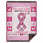 Once Upon A Time There Was A Girl Who Kicked Cancer's Ass Fleece Blanket - Premium Sherpa Blanket - Woven Blanket