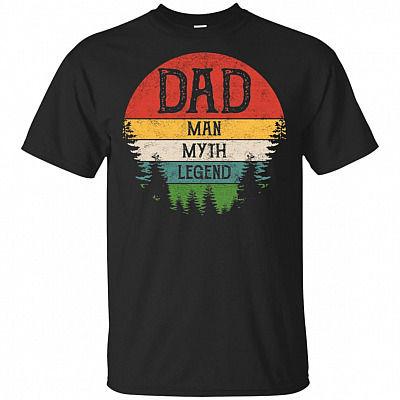 Dad The Man The Myth The Legend Sunset Vintage T-Shirt - Awesome Father Fathers Day Gifts Idea Retro Tee Shirt