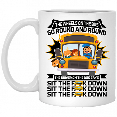 The Wheels On The bus Go Round And Round Ceramic Coffee Mug - Water Bottle - Color Changing Mug