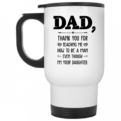 14 oz. White Travel Mug