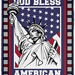 God Bless American Fleece Blanket – Premium Sherpa Blanket – Woven Blanket
