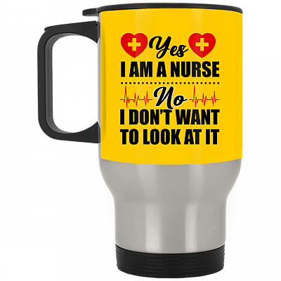 14 oz. Silver Travel Mug