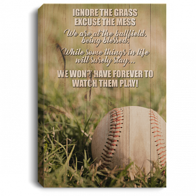 Ignore The Grass Excuse The Mess We Are At The Ballfield Being Blessed Framed Canvas - Unframed Poster