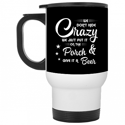 14 oz. White Travel Mug