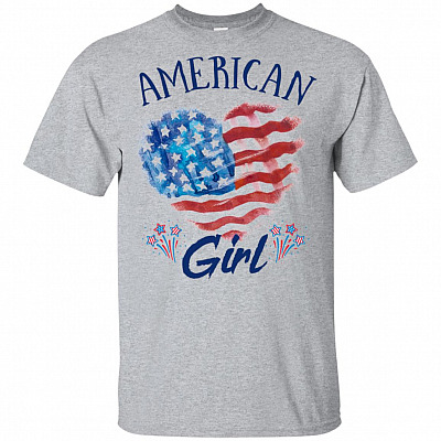 American-Girl T-Shirt - Family 4th of July Shirt Kids
