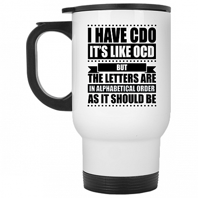 14 oz. White Travel Mug