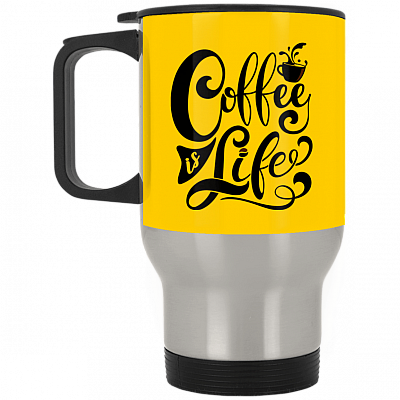 14 oz. Silver Travel Mug