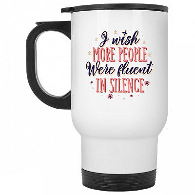 14 oz. White Travel Mug