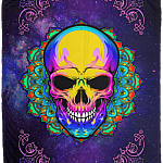 Colorful Skull Fleece Blanket - Premium Sherpa Blanket - Woven Blanket
