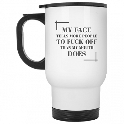 14 oz. White Travel Mug