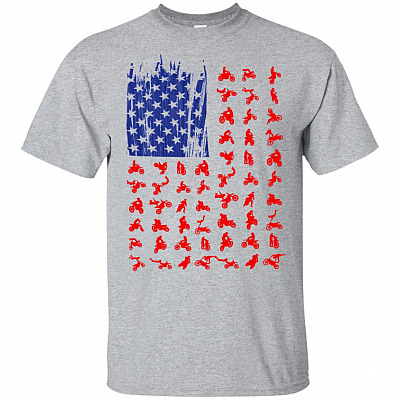 Motocross Us Flag T-Shirt