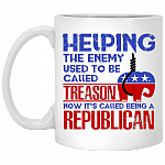 Helping The Enemy Used To Be Called Treason Now It's Called A Republican Ceramic Coffee Mug - Beer Stein - Water Bottle