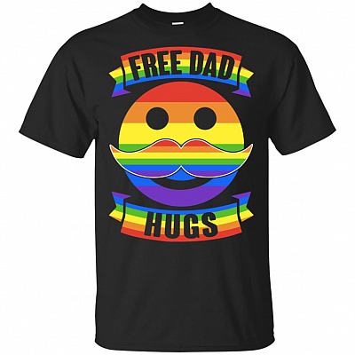 Free Dad Hug-s T-Shirt - LGBT Proud Dad Shirt