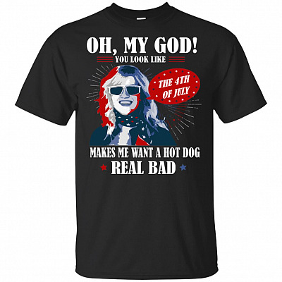Oh My God You Look Like 4th Of July Makes Me Want A Hot Dog Funny T-shirt - V-neck Tee