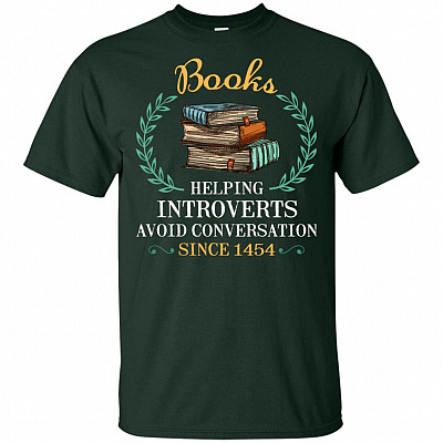 Alternative view of Books Helping Introverts Avoid Conversation Since 1454 Vintage Style T-Shirt