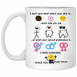 I Don't Care What Color Your Skin Is Ceramic Coffee Mug - Beer Stein -Water Bottle - Color Changing Mug