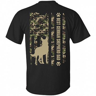 Best German Sheph-erd Dad Dog Camouflage Print On Back T-Shirt